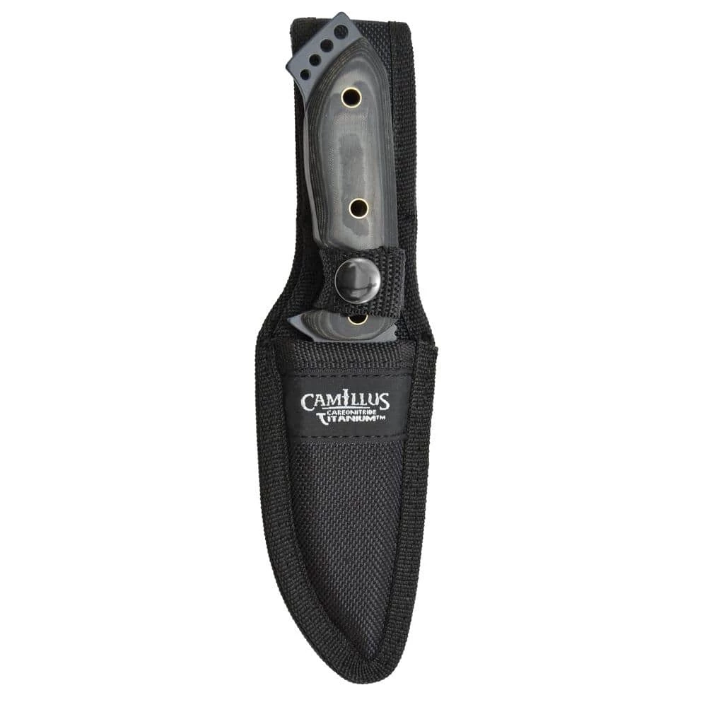 3.75 in. Carbonitride Titanium Tanto Straight Edge Fixed Blade Knife with Sheath Included, Micarta Handle by Camillus 3 3.75 in. Carbonitride Titanium Tanto Straight Edge Fixed Blade Knife with Sheath Included, Micarta Handle by Camillus - Image 3