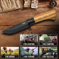 4.5 in. Carbonitride Titanium Straight Point Fixed Blade Knife with Sheath Included, Bamboo Handle by Camillus -Camillus Sales Shop camillus fixed blade knives 18538 fa 1000