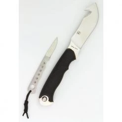 Parasite 4.25 in. Stainless Steel Gut Hook Straight Edge Fixed Blade Knife with Sheath and Integrated Trimming Blade by Camillus