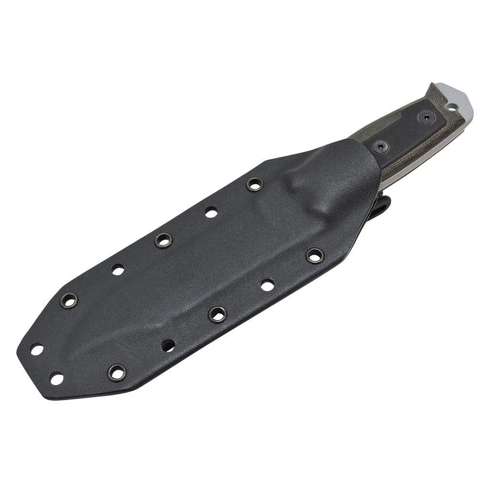 SKOL 5 in. Carbon Steel Clip Point/Gut Hook Partially Serrated Fixed Blade Knife with Sheath, Micarta/G10 Handle by Camillus 6 SKOL 5 in. Carbon Steel Clip Point/Gut Hook Partially Serrated Fixed Blade Knife with Sheath, Micarta/G10 Handle by Camillus - Image 6