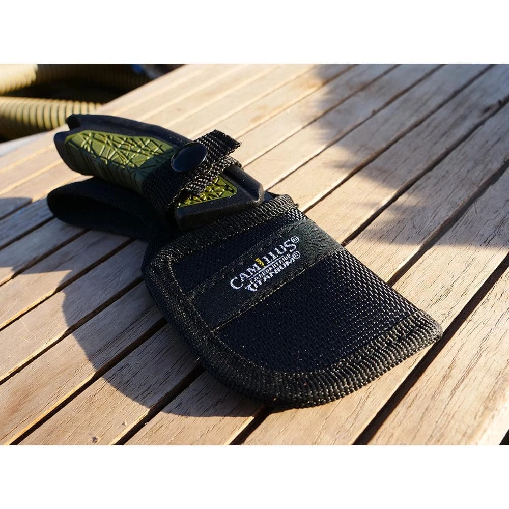 GH-6 2.25 in. Carbonitride Titanium Gut Hook Straight Edge Full Tang Fixed Blade Knife with Sheath, Ergonomic Handle by Camillus 3 GH-6 2.25 in. Carbonitride Titanium Gut Hook Straight Edge Full Tang Fixed Blade Knife with Sheath, Ergonomic Handle by Camillus - Image 3