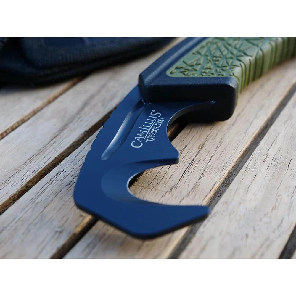 GH-6 2.25 in. Carbonitride Titanium Gut Hook Straight Edge Full Tang Fixed Blade Knife with Sheath, Ergonomic Handle by Camillus 2 GH-6 2.25 in. Carbonitride Titanium Gut Hook Straight Edge Full Tang Fixed Blade Knife with Sheath, Ergonomic Handle by Camillus - Image 2