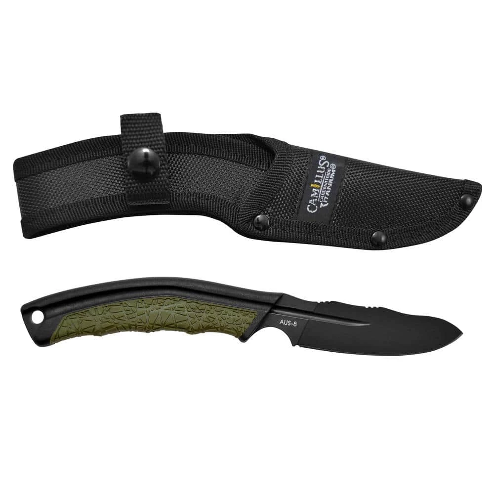 BT-5 3.5 in. Carbonitride Titanium Drop Point Straight Edge Full Tang Fixed Blade Knife with Sheath, Ergonomic Handle by Camillus 4 BT-5 3.5 in. Carbonitride Titanium Drop Point Straight Edge Full Tang Fixed Blade Knife with Sheath, Ergonomic Handle by Camillus - Image 4
