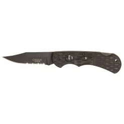 Lev-R-Lok 2.75 in. Carbonitride Titanium Clip Point Partially Serrated Folding Knife with Reversible Clip, Back Lock by Camillus