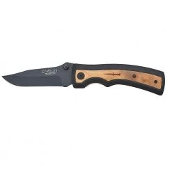 Slick 3 in. Carbonitride Titanium Drop Point Straight Edge Folding Knife with Dual Thumbstud, Eco-friendly Wood Handle by Camillus