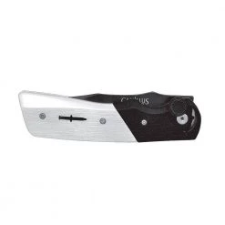 Cuda Bolt 3.75 in. Carbonitride Titanium Drop Point Straight Edge Folding Knife with Lightweight Black/Silver G10 Handle by Camillus -Camillus Sales Shop camillus folding knives 19080 1f 1000