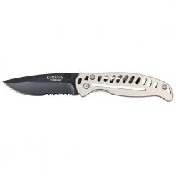 EDC3 3 in. Carbonitride Titanium Drop Point Partially Serrated Folding Knife with Stainless Steel Handle, Dual Thumbstud by Camillus