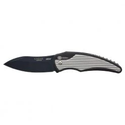 Heat 3.5 in. Carbonitride Titanium Drop Point Straight Edge Folding Knife with Aluminum Acccents Handle, Robo Lock by Camillus