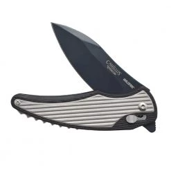 Wildfire 3.25 in. Carbonitride Titanium Drop Point Straight Edge Folding Knife with Aluminum Accents Handle, Robo Lock by Camillus -Camillus Sales Shop camillus folding knives 19171 1f 1000