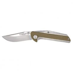 Seven 3 in. Titanium Bonded Drop Point Straight Edge Folding Knife, Stainless Steel/G10 Handle in Desert Tan by Camillus