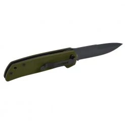 Cuda Mini 3 in. Carbonitride Titanium Drop Point Smooth Folding Knife with CUDA Quick Open System, Drab Green G10 Handle by Camillus -Camillus Sales Shop camillus folding knives 19633 1f 1000