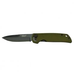 Cuda Mini 3 in. Carbonitride Titanium Drop Point Smooth Folding Knife with CUDA Quick Open System, Drab Green G10 Handle by Camillus -Camillus Sales Shop camillus folding knives 19633 44 1000