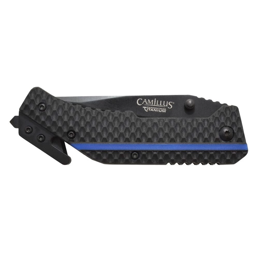 THIN BLUE LINE 7.75 in. Assisted Open Folding Knife in Blue by Camillus 6 THIN BLUE LINE 7.75 in. Assisted Open Folding Knife in Blue by Camillus - Image 6