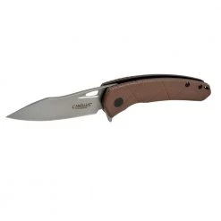 Blaze 2.75 in. Carbonitride Titanium Drop Point Smooth Folding Knife, Quick Lauch Bearing System, Coyote Brown Handle by Camillus -Camillus Sales Shop camillus folding knives 19808 1f 1000