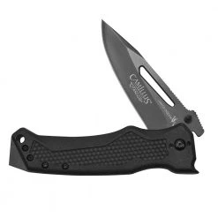 NS-8B 3.25 in. Carbonitride Titanium Drop Point Smooth Edge Folding Knife with Quick Launch Bearing System, Black Handle by Camillus -Camillus Sales Shop camillus folding knives 19848 1f 1000