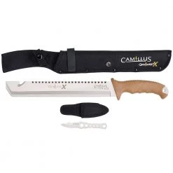 Carnivore X 18 in. ABS Handle Multi-Chisel Full Tang Blade and Full Length Saw Machete with Removable Trimming Knife by Camillus