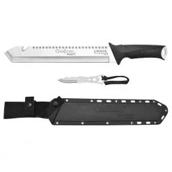 Carnivore Inject 18 in. Full-Tang Titanium Stainless Steel Machete with Molded Sheath and Bonus Trimming Knife by Camillus