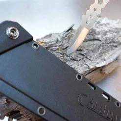 Carnivore Inject 18 in. Full-Tang Titanium Stainless Steel Machete with Molded Sheath and Bonus Trimming Knife by Camillus -Camillus Sales Shop camillus machetes 19818 76 1000