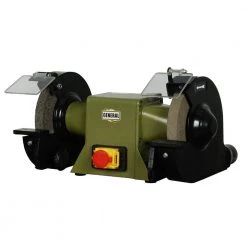 Heavy-Duty 8 in. Bench Grinder with Emergency Stop Switch, Thermal Overload Protection, 2800-3400 RPM by General International