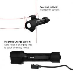 P5R Work Rechargeable Flashlight, 480 Lumens, Advanced Focus System, Rubber Covers, Protective Lens, Waterproof by LEDLENSER -Camillus Sales Shop ledlenser handheld flashlights p5r work 4f 1000