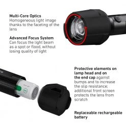 P6R Work Rechargeable Flashlight, 850 Lumens, Advanced Focus System, Rubber Covers, Protective Lens, Waterproof by LEDLENSER 18 P6R Work Rechargeable Flashlight, 850 Lumens, Advanced Focus System, Rubber Covers, Protective Lens, Waterproof by LEDLENSER -Camillus Sales Shop ledlenser handheld flashlights p6r work 76 1000