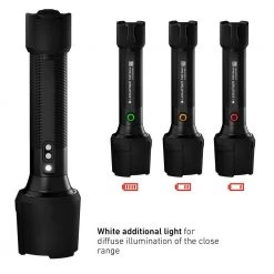 P6R Work Rechargeable Flashlight, 850 Lumens, Advanced Focus System, Rubber Covers, Protective Lens, Waterproof by LEDLENSER 17 P6R Work Rechargeable Flashlight, 850 Lumens, Advanced Focus System, Rubber Covers, Protective Lens, Waterproof by LEDLENSER -Camillus Sales Shop ledlenser handheld flashlights p6r work fa 1000