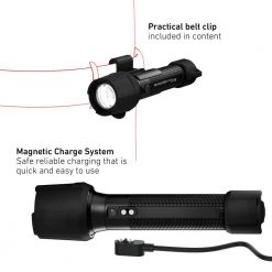 P7R Work Rechargeable Flashlight, 1200 Lumens, Advanced Focus System, Rubber Covers, Protective Lens, Waterproof by LEDLENSER -Camillus Sales Shop ledlenser handheld flashlights p7r work 44 1000