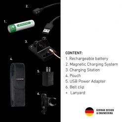 P7R Work Rechargeable Flashlight, 1200 Lumens, Advanced Focus System, Rubber Covers, Protective Lens, Waterproof by LEDLENSER -Camillus Sales Shop ledlenser handheld flashlights p7r work 76 1000