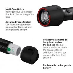 P7R Work Rechargeable Flashlight, 1200 Lumens, Advanced Focus System, Rubber Covers, Protective Lens, Waterproof by LEDLENSER -Camillus Sales Shop ledlenser handheld flashlights p7r work fa 1000