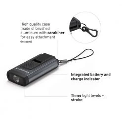 K6R Safety 400 Lumens LED Rechargeable Key Chain Light with Siren by LEDLENSER -Camillus Sales Shop ledlenser keychain flashlights k6r safety 1f 1000