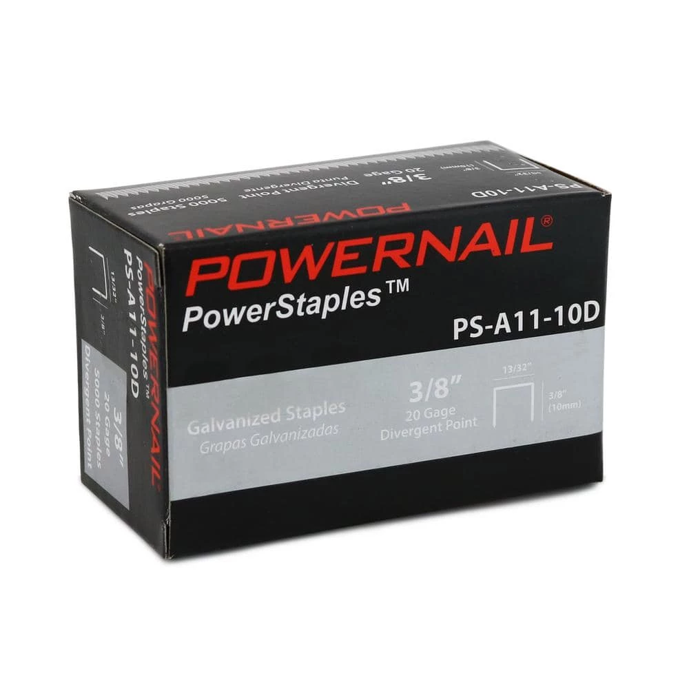 A11 Series 3/8 in. x 13/32 in. Crown x 20-Gauge Glue Collated Diversion Point Staples for Gen. Fastening (5000 per Box) by POWERNAIL 3 A11 Series 3/8 in. x 13/32 in. Crown x 20-Gauge Glue Collated Diversion Point Staples for Gen. Fastening (5000 per Box) by POWERNAIL - Image 3
