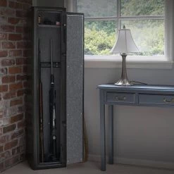 Home Defense 4-Gun Fireproof Electronic Lock Gun Safe, Midnight Earth Textured Gloss Finish by Sports Afield -Camillus Sales Shop sports afield rifle safes sa hdf 31 1000