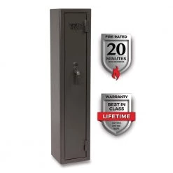 Home Defense 4-Gun Fireproof Biometric Lock Gun Safe, Midnight Earth Textured Gloss Finish by Sports Afield