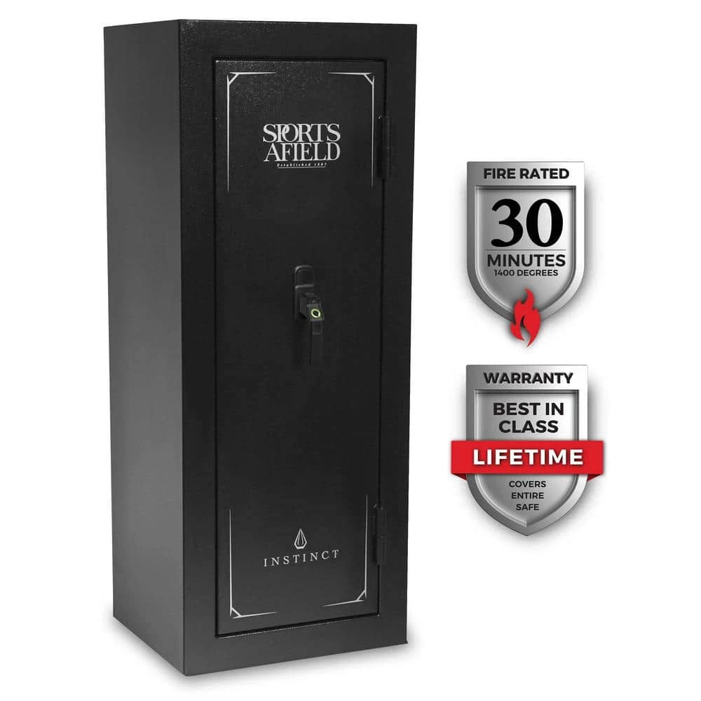 Instinct 18-Gun Fireproof Biometric Lock Gun Safe, Textured Matte Black Finish by Sports Afield 3 Instinct 18-Gun Fireproof Biometric Lock Gun Safe, Textured Matte Black Finish by Sports Afield - Image 3