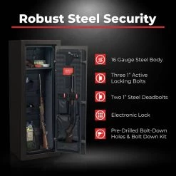 Tactical LZ - 8 Gun Fire and Waterproof Safe by Sports Afield 17 Tactical LZ - 8 Gun Fire and Waterproof Safe by Sports Afield -Camillus Sales Shop sports afield rifle safes sa5520lz 1f 1000