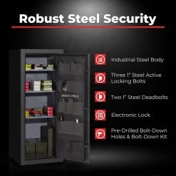 Ammo Safe 2-Gun Fireproof Electronic Long Gun Safe, Black by Sports Afield -Camillus Sales Shop sports afield rifle safes sa5520lz amg 44 1000