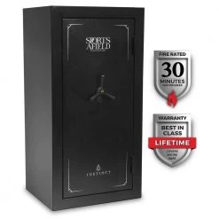 Instinct 30-Gun Fireproof Biometric Lock Gun Safe, Textured Matte Black Finish by Sports Afield -Camillus Sales Shop sports afield rifle safes sa5529ins bio c3 1000