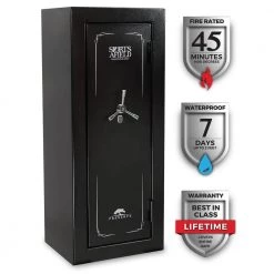 Preserve - 24-Gun Fire and Waterproof Biometric Safe, Black by Sports Afield -Camillus Sales Shop sports afield rifle safes sa5924p bio c3 1000