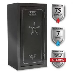 Haven 36-Gun Fire and Waterproof Biometric Lock Gun Safe, Metal Gray Gloss Metallic Finish by Sports Afield -Camillus Sales Shop sports afield rifle safes sa5930hx bio c3 1000