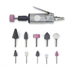 1/4 in. Pneumatic Straight Mini Polisher Cutter Rotary Air Die Grinder Kit (15-Piece) by Stark