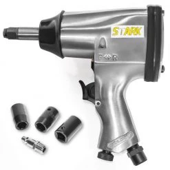 1/2 in. Drive Air Impact Wrench Gun Extended Anvil with (3) Socket Set by Stark