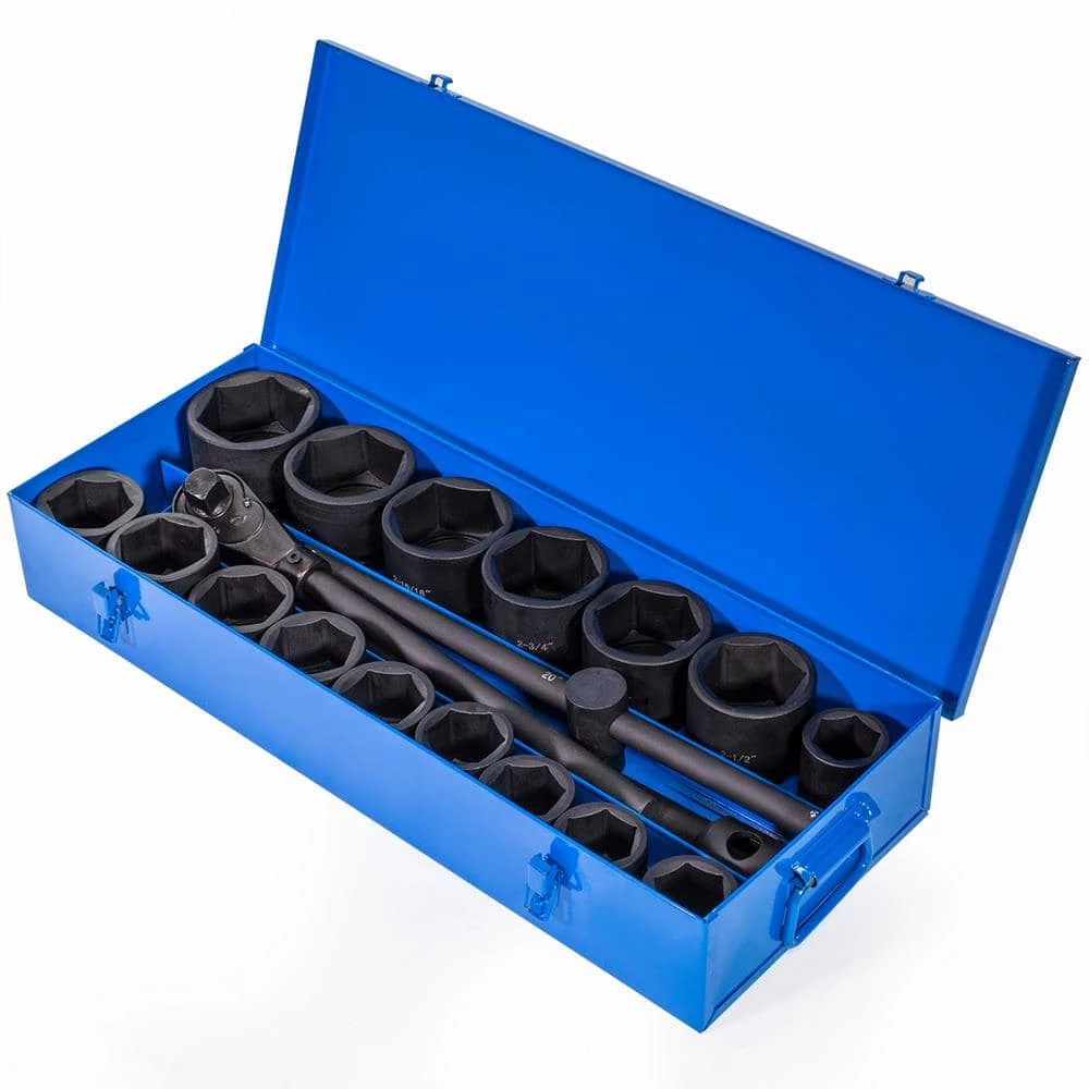Jumbo 1 in. Drive Cr-Mo Steel 6-Point SAE Deep Impact Socket Set with Extension Bars and Carrying Case (21-Piece) by Stark 6 Jumbo 1 in. Drive Cr-Mo Steel 6-Point SAE Deep Impact Socket Set with Extension Bars and Carrying Case (21-Piece) by Stark - Image 6