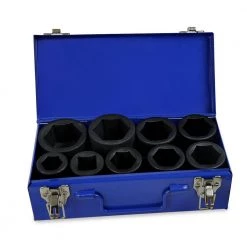 1 in. Drive Deep Impact Socket Set Cr-Mo 6-Point (1 in. to 2 in.) with Carrying Case (9-Piece) by Stark -Camillus Sales Shop stark impact socket sets 35105 4f 1000