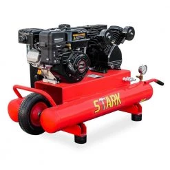 Camillus Sales Shop 3 10 Gal. 6.5 HP Portable Gas-Powered Twin Stack Air Compressor with Built-In Handles by Stark