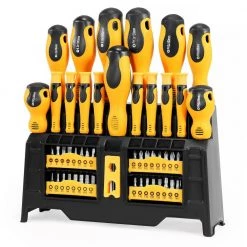Screwdriver and Bit Set with Rack Magnetic Mechanics Precision Torx Hex Star (50-Piece) by Stark