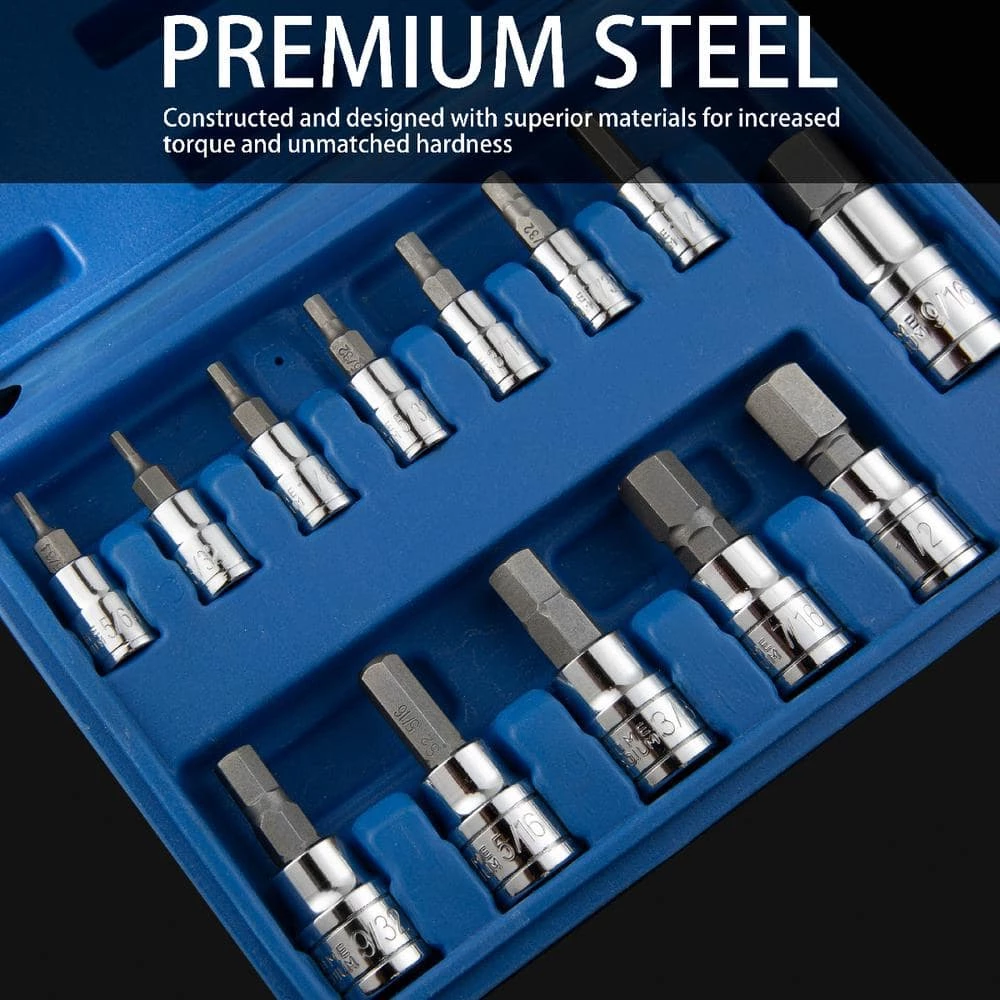 SAE Pro-Grade Hex Allen Bit Socket Set (13-Piece) by Stark 9 SAE Pro-Grade Hex Allen Bit Socket Set (13-Piece) by Stark - Image 9
