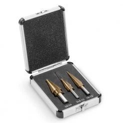 Total 28 Sizes Titanium Heavy-Impact HSS Step Drill Bit Set (3-Piece) by Stark