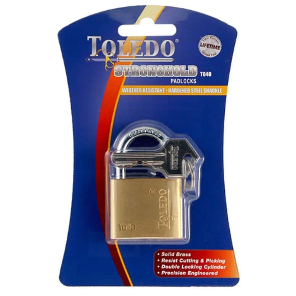 40 mm Brass Keyed Padlock by TOLEDO 2 40 mm Brass Keyed Padlock by TOLEDO - Image 2