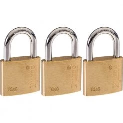 Camillus Sales Shop 17 Brass Keyed Padlock (3-Pack) by TOLEDO