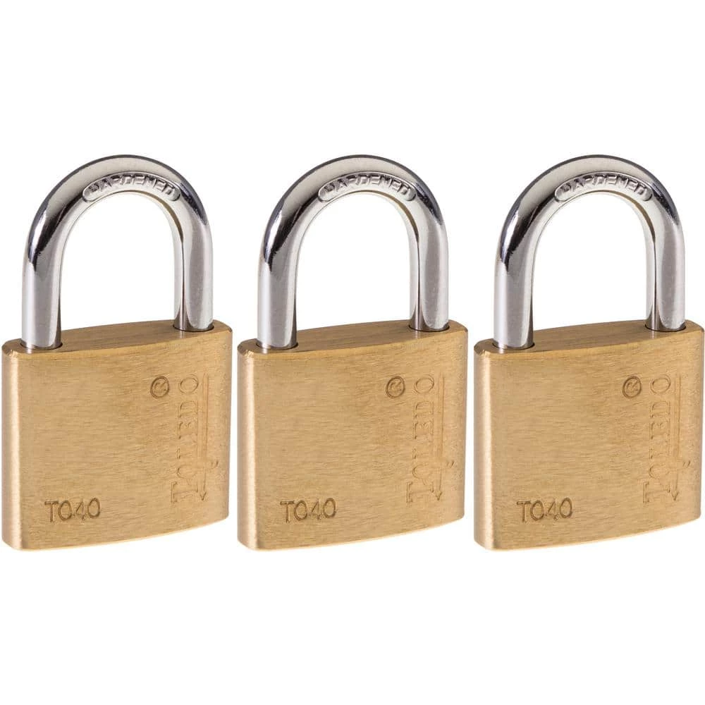 Brass Keyed Padlock (3-Pack) by TOLEDO 1 Brass Keyed Padlock (3-Pack) by TOLEDO